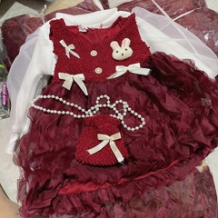 V338-Set áo kem váy dạ thỏ Nhí S1/5 (7-12kg)
