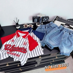 T572-Set polo kẻ chữ q jean (10.27kg)