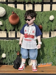 T572-Set polo kẻ chữ q jean (10.27kg)