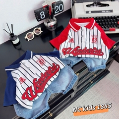 T572-Set polo kẻ chữ q jean (10.27kg)