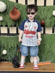 T572-Set polo kẻ chữ q jean (10.27kg)