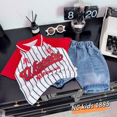 T572-Set polo kẻ chữ q jean (10.27kg)