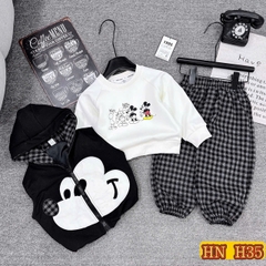 T576-Set nỉ 3 món Mickey caro đen (13.25kg)