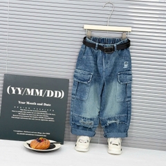 Q296-Quần baggy túi rách logo H (26.50kg)