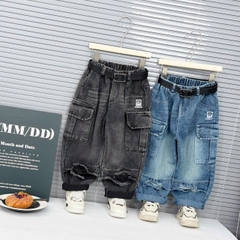 Q296-Quần baggy túi rách logo H (26.50kg)