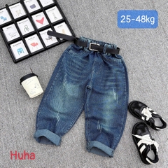 Q297-Quần baggy jean trơn túi K (23.40kg)
