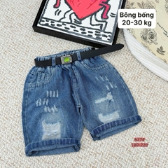 Q299-Quần jean lửng mài rách Xanh (18.32kg)