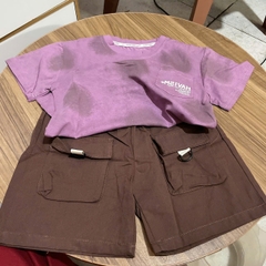 T583-Set áo thun chữ Tím q kaki lửng (10.20kg)