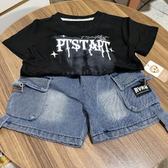 T585-Set áo thun chữ PTS q jean lửng (15.25kg)