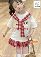 G754-Set áo cún cv caro xoè Đỏ (10.30kg)