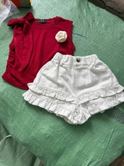 G755-Set áo zip nơ đỏ quần jean trắng (06.28kg)