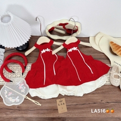 G758-Set áo cổ yếm q bí đỏ kèm cài (08.28kg)