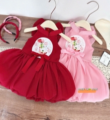 V358-Váy bí phồng cổ yếm kèm nơ cài (08.26kg)