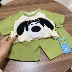 T595-Bộ cotton đùi cún nổi xanh (08.18kg)
