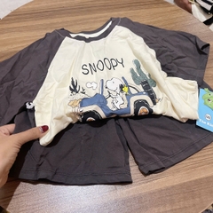 T596-Bộ cotton đùi cún Snoopy xám (17.30kg)
