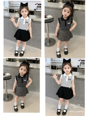 G792-Set áo kẻ SN nơ cv xếp ly (06.18kg)