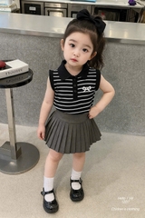 G792-Set áo kẻ SN nơ cv xếp ly (06.18kg)