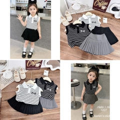 G792-Set áo kẻ SN nơ cv xếp ly (06.18kg)