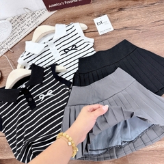 G792-Set áo kẻ SN nơ cv xếp ly (06.18kg)