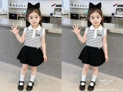 G792-Set áo kẻ SN nơ cv xếp ly (06.18kg)