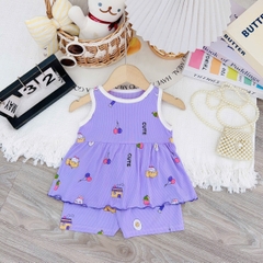 B489-Bộ balo tăm babydoll hoa nhí (05.15kg)