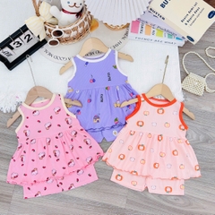 B489-Bộ balo tăm babydoll hoa nhí (05.15kg)