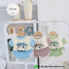 B490-Bộ cộc thun lạnh Panda kẻ (05.15kg)