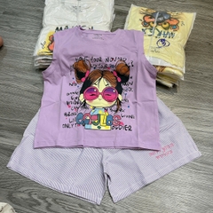 G835-Bộ cotton SN bé tím q kẻ (26.42kg)