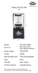 Máy xay sinh tố công nghiệp chống ồn Ladomax Ha-9118 (1tx2)