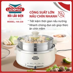 Nồi lẩu điện lòng inox rời Ladomax HA-236 - dung tích 4.0 Lít