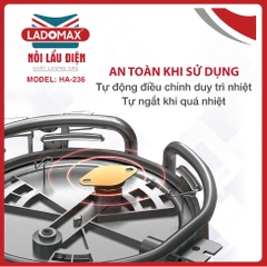 Nồi lẩu điện lòng inox rời Ladomax HA-236 - dung tích 4.0 Lít
