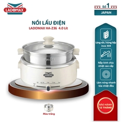 Nồi lẩu điện lòng inox rời Ladomax HA-236 - dung tích 4.0 Lít