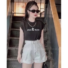 [A041] (2 MÓN) Áo lưới len Montoghi Pink C sund tay hến TẶNG KÈM VÒNG CỔ Quảng Châu mùa hè - L2M