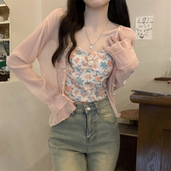 [A209] Áo khoác len nữ Montoghi gân NÚT NGỌC TAY BÈO phối 2 tầng tay dài Quảng Châu xinh xắn - L2M
