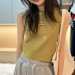 [A007] Áo len thun dệt kim Montoghi Quảng Châu ba lỗ MÀU TRƠN dáng vừa TẶNG KÈM VÒNG CỔ CHỮ B - L2M (Sale)