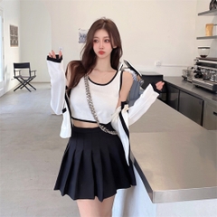[A031] SET (2 MÓN) áo khoác TAY DÀI kèm áo hai dây Cardigan len dệt kim Quảng Châu cực xinh - L2M