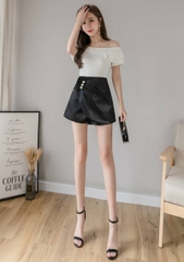 [Q003-4] Quần giả váy nữ 3 CÚC VẠT CHÉO phối lưng thun co giãn chất tuyết mưa xinh xắn - L2M  (Hot)