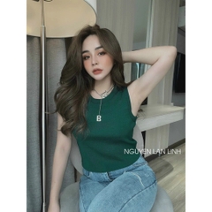 [A007] Áo len thun dệt kim Montoghi Quảng Châu ba lỗ MÀU TRƠN dáng vừa TẶNG KÈM VÒNG CỔ CHỮ B - L2M (Sale)