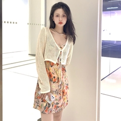 [A024] Áo khoác Montoghi len lưới CÓ DÂY NƠ CỔ dáng lửng hàng Quảng Châu siêu xinh dễ phối đồ - L2M  (Hot)