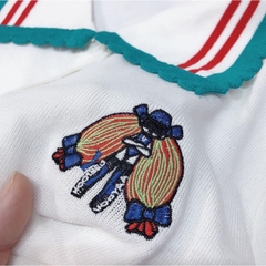 [A030] Áo len thun nữ Montoghi dệt kim Quảng Châu thêu LOGO cộc tay polo PHỐI VIỀN thanh lịch - L2M