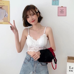[B001] Áo mặc trong REN HOA HAI DÂY có mút đệm vải mềm mịn quyến rũ - L2M
