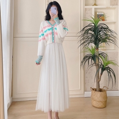 [A095] Áo KHOÁC len nữ THU ĐÔNG Cardigan dệt kim CÀI NÚT tay dài QC phối trái tim xinh xắn - L2M