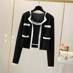 [A031] SET (2 MÓN) áo khoác TAY DÀI kèm áo hai dây Cardigan len dệt kim Quảng Châu cực xinh - L2M