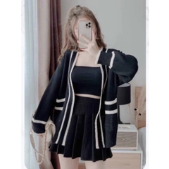 [A056] Áo khoác len nữ THU ĐÔNG Cardigan có túi DÁNG DÀI form rộng phối viền 2 MÀU cực xịn xò - L2M  (Hot)