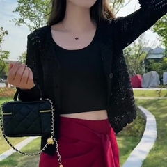 [A207] Áo khoác len LƯỚI HOA CHẤM tay dài dệt kim mỏng nhẹ mặc 2 kiểu Quảng Châu dễ phối đồ - L2M  (Hot)