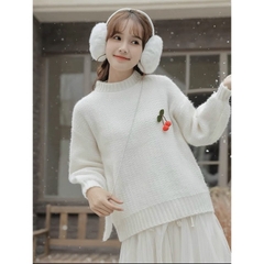 [A087] SET 2 MÓN áo len nữ Montoghi dệt kim THU ĐÔNG có khuy CHERRY kèm TÚI ĐEO CHÉO xinh xắn - L2M (Sale)