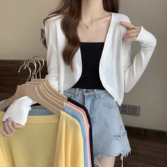 [A014] Áo KHOÁC nhẹ nữ Cardigan len Quảng Châu PHONG CÁCH PHÁP croptop tay dài dễ phối xinh - L2M
