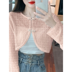 [A197] Áo KHOÁC len nữ Cardigan hàng dệt kim CÀI NÚT TRUNG HOA tay dài tiểu thư dễ phối đồ - L2M (Sale)