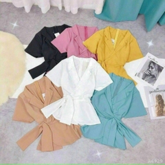 [A015] Áo sơ mi kiểu nữ CỔ POLO có VIỀN và NÚT tay ngắn thời trang thanh lịch sang trọng - L2M (Sale)