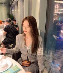 [A308] Áo KHOÁC len cardigan mỏng 5 SỌC BÊN TAY phối nút hàng Quảng Châu mặc được nhiều kiểu - L2M (Sale)